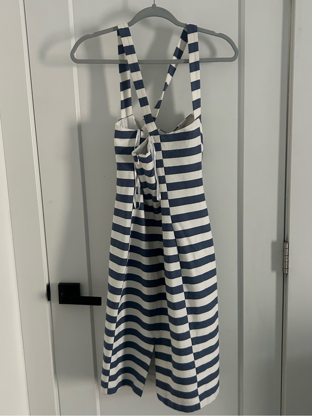 Black Halo Navy and White Striped Midi Dress - Picture 2 of 4